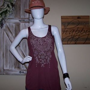 Maroon Guess Tank with Studs
